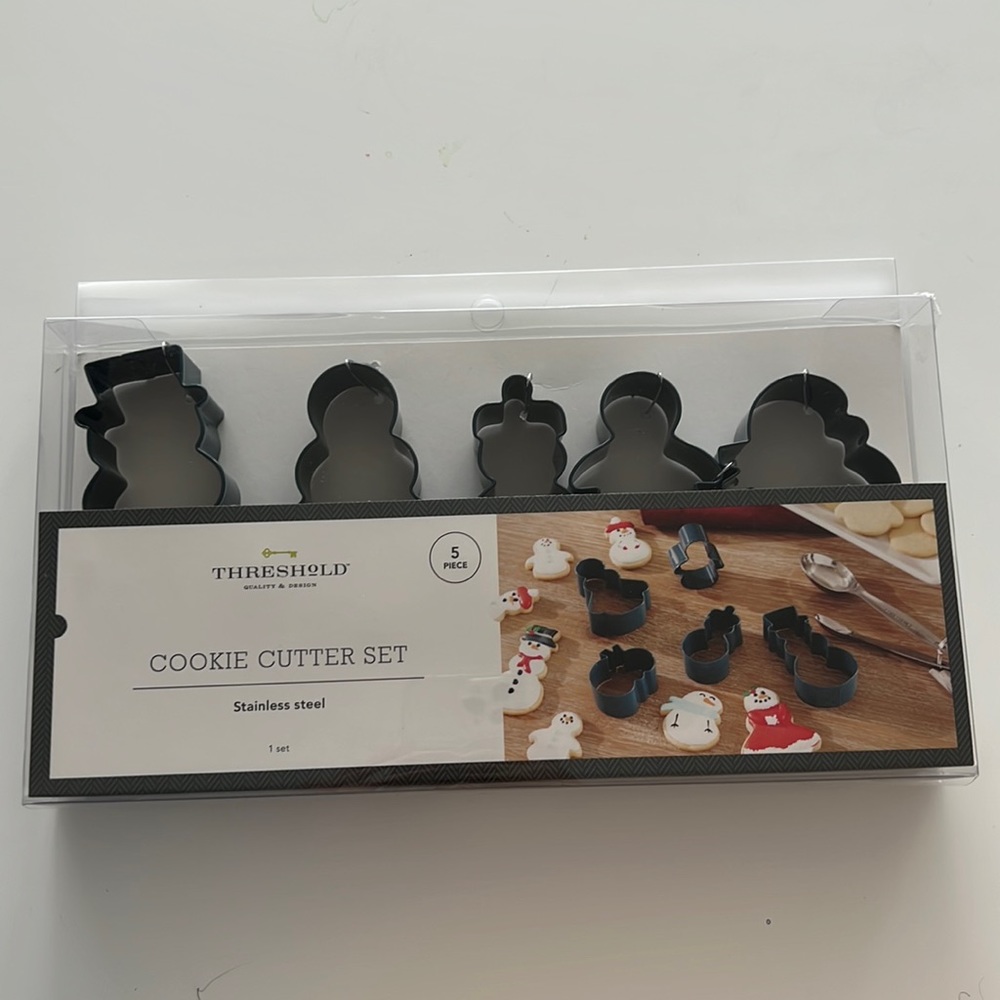 NWT Snowmen Cookie Cutters - Threshold - 5 Piece - Bakeware - Christmas Baking